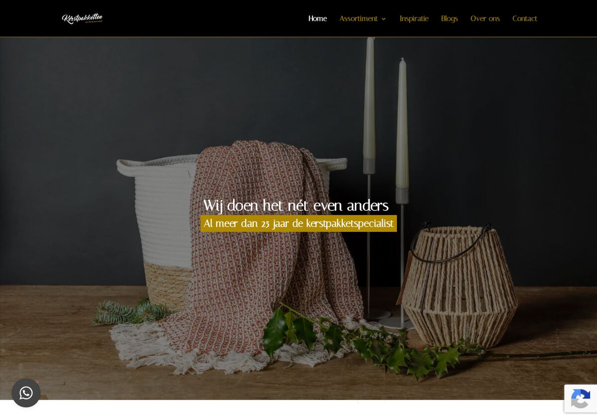Screenshot van de homepage van De Kaascoman